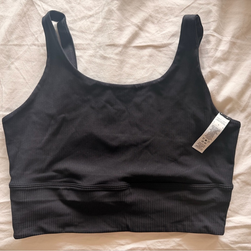Nike Black Ribbed Sports Bra